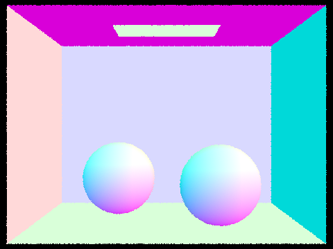 room with spheres